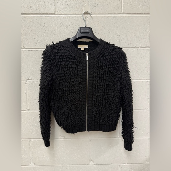 MICHAEL Michael Kors Jackets & Blazers - MICHAEL Michael Kors Black Zip-Up Teddy Jacket